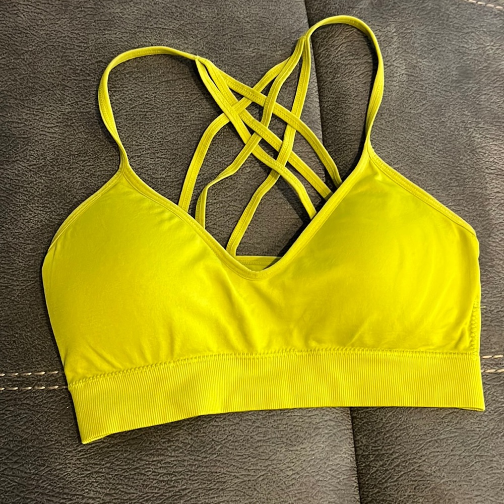 Arizona Juniors bralette strappy back lime green size M. New